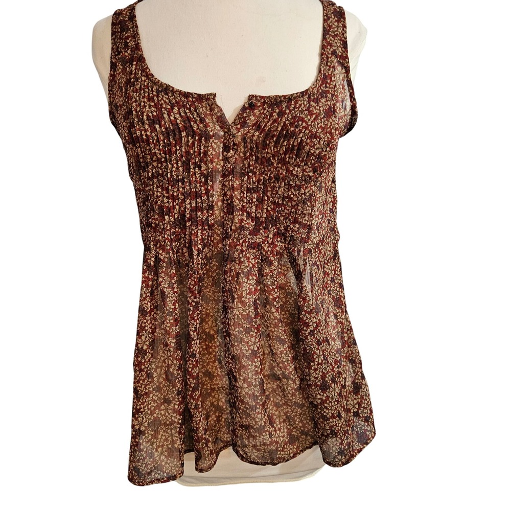 Converse One Star Babydoll Sheer Floral Tank Size M